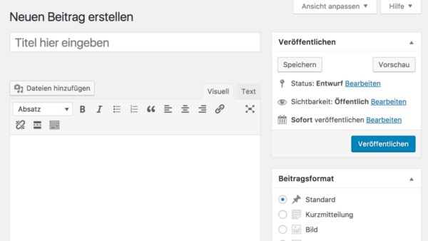 Inhalte Ver Ffentlichen In Wordpress Beitr Ge Und Seiten Erstellen