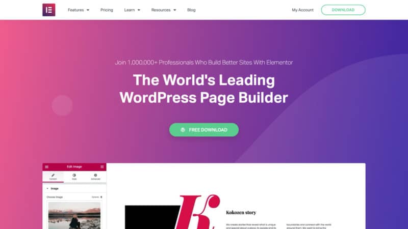 Elementor Page Builder Homepage