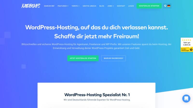 Raidboxes WordPress Hosting