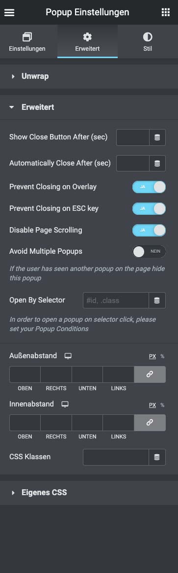 Elementor Pro: Popup-Navigation 3 Elementor Pro: Popup-Navigation 3