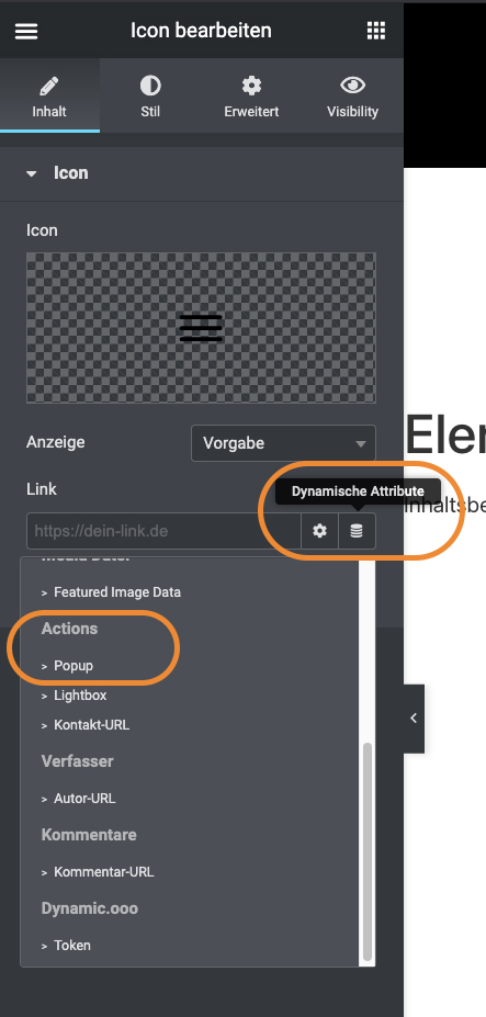 Elementor Pro: Popup-Navigation 7 Elementor Pro: Popup-Navigation 7